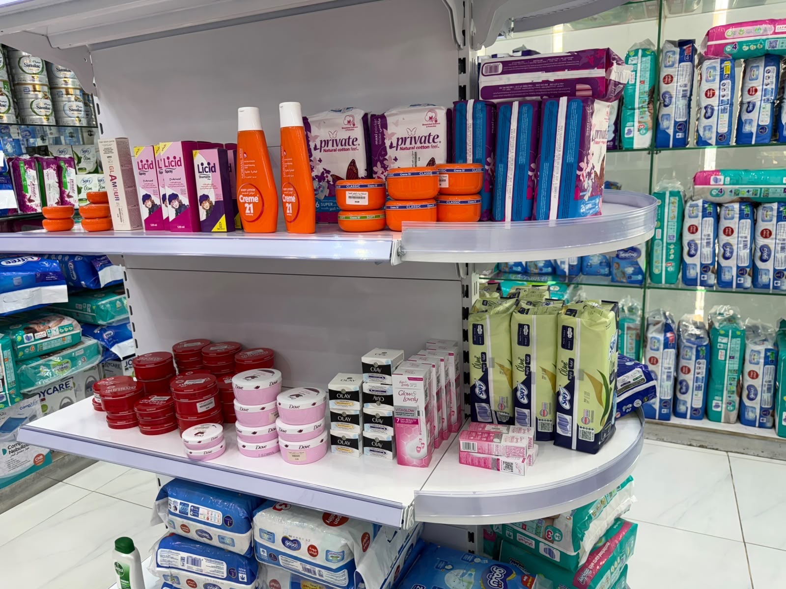 Baby & feminine care aisle